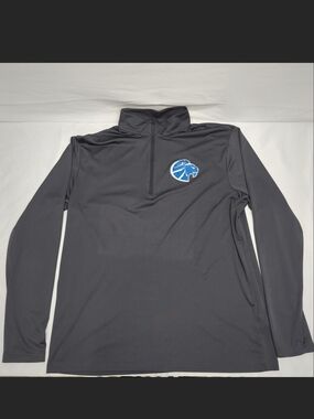 Sport-Tek Men's Charcoal Gray Half-Zip Rash Guard with Blue Lion Patch